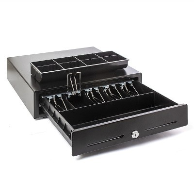 Денежный ящик POScenter 16K5 410x420x100 распайка для Epson/АТОЛ, без датчика открытой крышки, черный 